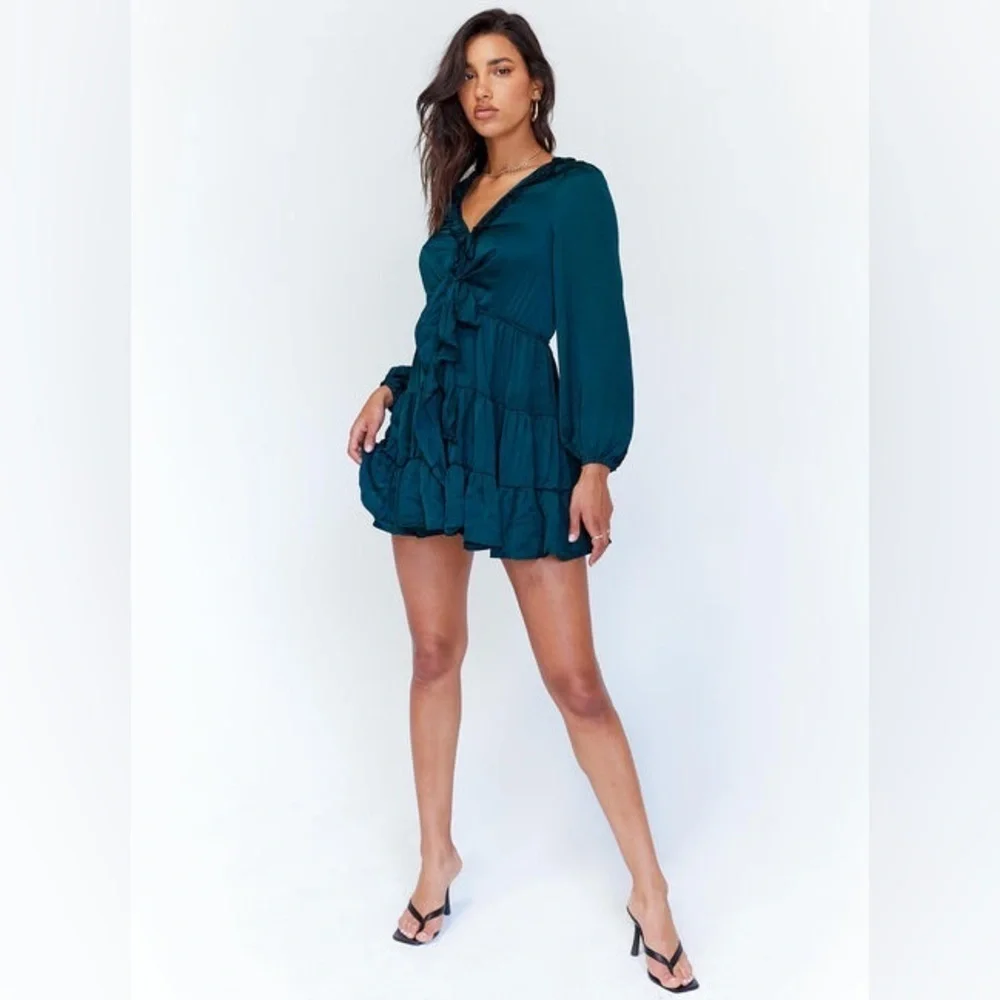 Princess Polly Teal Randi Mini Dress Size Medium